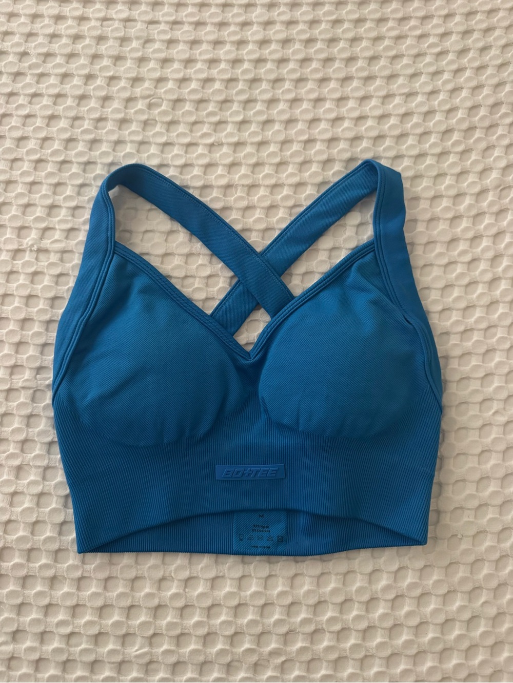 Bo and Tee Crossback Molded Sports Bra - Blue